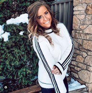 Black and off white fuzzy sweater